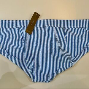 NWT J Crew seersucker stripe bikini bottoms size L